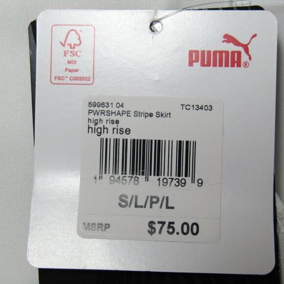 Puma Pwrshape White Gray Stripe Skort Skirt Size S Golf Tennis Pickleball New - Picture 8 of 14